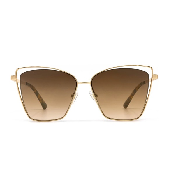 BECKY III - GOLD + BROWN GRADIENT SUNGLASSES - Picture 3 of 4